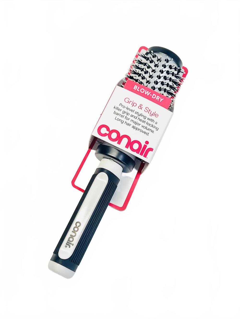 Conair Blow-Dry Grip & Style Hair Brush with Heat-Locking Barrel for Volume